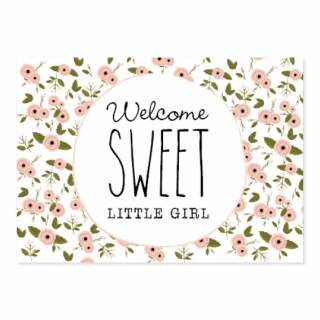 Postkarte Welcome sweet little girl