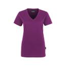 Damen-V-Shirt Classic #126 118 aubergine M