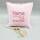 Geburtskissen Leinen rosa Stick pink-rosa-weiss 25x25 cm
