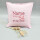 Geburtskissen Leinen rosa Stick pink-rosa-weiss 40x40 cm
