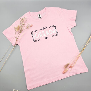 Kinder-T-Shirt rosa - endlich Schulkind weiss 110 / 116