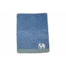 Babydecke Elefant im Regen David Fussenegger blau