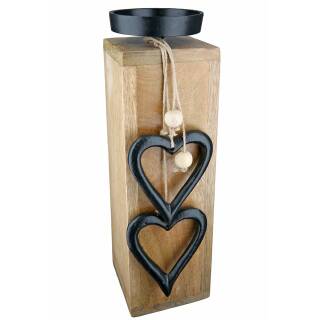 Holz Kerzenhalter "Hangin Heart" 28 cm