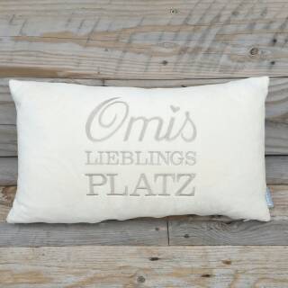 Kissen Omis Lieblingsplatz 50x25 cm