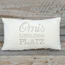 Kissen Omis Lieblingsplatz 50x25 cm