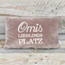 Kissen Omis Lieblingsplatz 50x25 cm