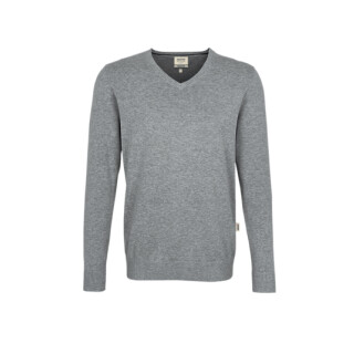 V-Pullover Premium-Cotton  #143 grau-meliert XS