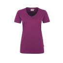 Damen-V-Shirt Mikralinar® #181 aubergine 118 L