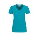 Damen-V-Shirt Mikralinar® #181 smaragd 12 L