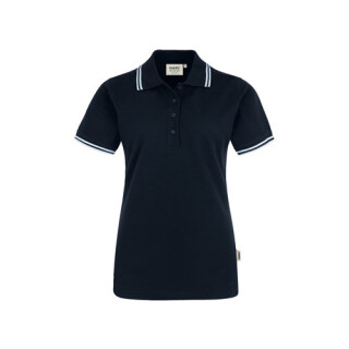 Damen-Poloshirt Twin-Stripe #205 05 schwarz/weiss XL